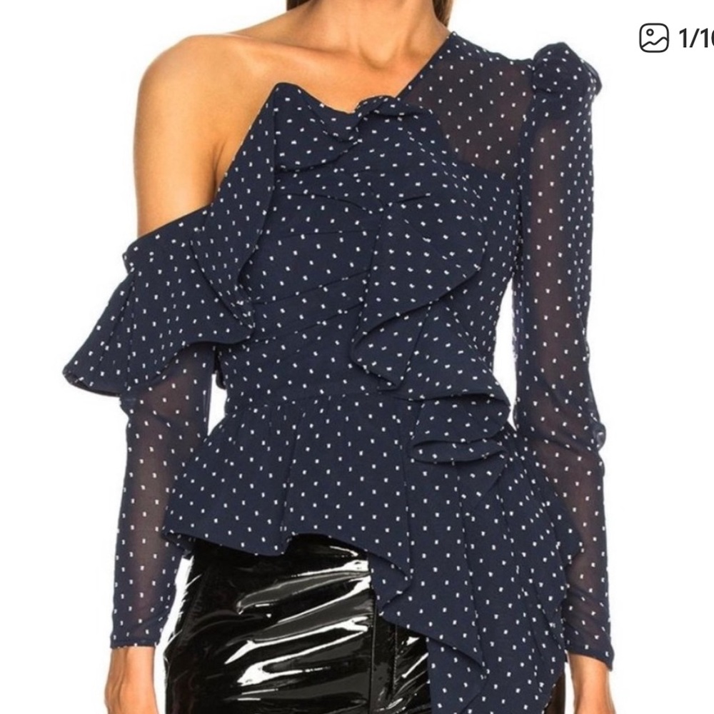 Self-Portrait  One-Shoulder Top . Size 2.